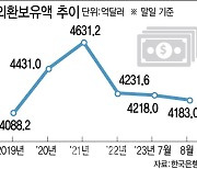 지난달말 외환보유액 4183억달러, 석 달만에 감소 전환