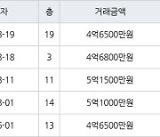 인천 구월동 구월 힐스테이트&롯데캐슬골드 84㎡ 4억6800만원에 거래