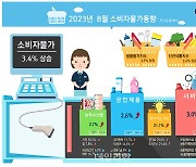 8월 소비자물가 3.4%…석달만에 3%대 상승