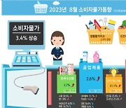 8월 소비자물가 3.4%↑, 석달만에 3%재진입…사과 30.5%↑