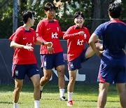 훈련하는 여자 축구대표팀