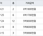 성남 정자동 정자한솔마을주공4차 36㎡ 6억1800만원에 거래