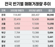 올 상반기 아파트 매매거래량 작년 하반기보다 77% 늘어