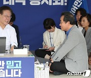 단식중인 이재명 대표 방문한 이낙연