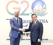 INDIA-NEW DELHI-CHINA-LI QIANG-EUROPEAN COUNCIL PRESIDENT-MEETING