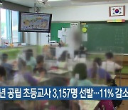 내년 공립 초등교사 3,157명 선발…11% 감소