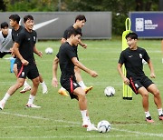 즐겁게 훈련하는 아시안게임 축구대표팀