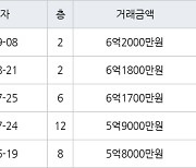 성남 정자동 정자한솔마을주공4차 36㎡ 6억2000만원에 거래