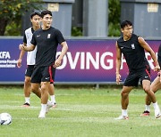 훈련하는 항저우AG 남자축구대표팀