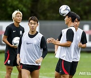 훈련하는 항저우AG 남자축구대표팀 선수들