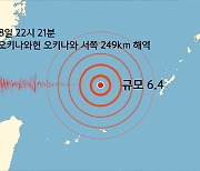 일본 오키나와현 오키나와 서쪽 249km 해역 규모 6.4 지진