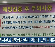 인플루엔자 무료 예방접종 실시…어린이·노인 등 대상