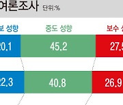 [그래픽] '나는 보수 성향' 7개월새 10.6%p↓…중도·진보 증가