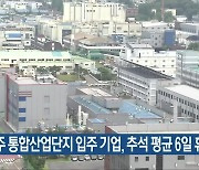 청주 통합산업단지 입주 기업, 추석 평균 6일 휴무