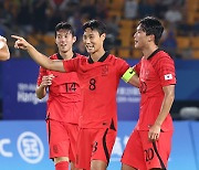 항저우AG 남자 축구 바레인 3-0 완파, 키르기스스탄과 16강전