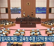 부산시의회 임시회 폐회…교육청 추경 157억 원 삭감