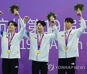 한국 남자 800m 계영, 아시아 정상에 서다