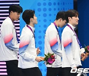 김영범-황선우-이주호-최동열,'혼계영 400m 은메달' [사진]