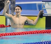 김우민 남자 자유형 800m 금메달로 대회 2관왕...남자 접영 백인철도 깜짝 금메달