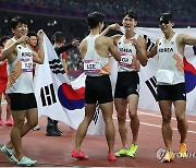 동메달 획득한 남자 400ｍ 계주