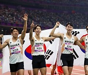 동메달 획득한 남자 400ｍ 계주