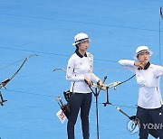 리커브 여자 단체전 결승, 과녁 조준하는 안산