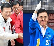 국민의힘, ‘지도부 총출동’ 고공전…이재명 없는 민주당, ‘저인망식’ 선거운동