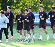 [포토]러닝으로 몸푸는 축구대표팀