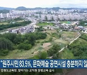 “원주시민 83.5%, 문화예술 공연시설 충분하지 않다”