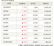 [fnRASSI]장마감, 코스닥 상승 종목(위니아에이드 30.0% ↑)