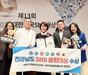 전남도 '대한민국 SNS' 종합대상 수상