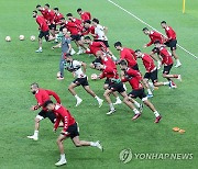 훈련하는 튀니지 축구대표팀