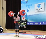 역도 김정민, 전국체전서 용상·합계 한국 학생신기록 달성