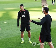 베트남전 앞두고 훈련하는 축구 국가대표팀