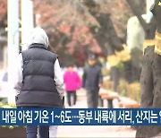 전북 내일 아침 기온 1~6도…동부 내륙에 서리, 산지는 얼음