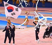 항저우 장애인AG 개막식 한국 기수 주정훈-김희진