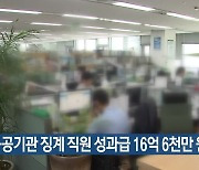 “공공기관 징계 직원 성과급 16억 6천만 원”