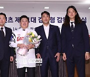 [포토S] 구승민-안치홍-전준우-김원중, '김태형 감독과 함께'