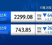 '셀코리아'에 무너진 증시…코스피, 10개월만에 2300선 붕괴[시황종합]