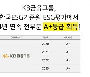 KB금융, 'KCGS ESG' 평가 4년 연속 전 부문 A+등급