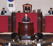 與 "건전·친서민 예산 잘 설명" 野 "위기의식 없는 맹탕연설"