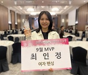 'AG 2관왕' 여자 펜싱 최인정, MBN여성스포츠대상 9월 MVP