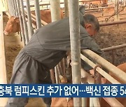 [간추린 단신] 충북 럼피스킨 추가 없어…백신 접종 54% 완료 외