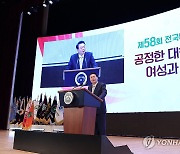 전국여성대회 축사하는 윤석열 대통령