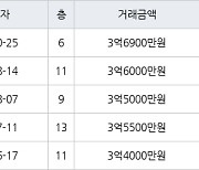 수원 영통동 영통벽적골롯데 49㎡ 3억6900만원에 거래