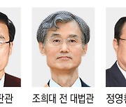 [단독]대법원장 후보자 내주 지명… 김형두 조희대 정영환 압축