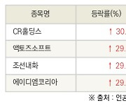 [fnRASSI]오늘의 상한가, CR홀딩스 30.0% ↑