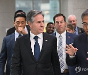 한미 외교장관 공동기자회견 후 이동하는 박진 장관·블링컨 미 국무장관