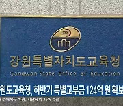 강원도교육청, 하반기 특별교부금 124억 원 확보