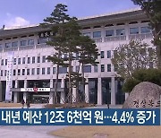 경북도 내년 예산 12조 6천억 원…4.4% 증가